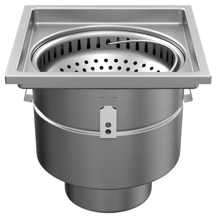 RVS-Eendelige-Afvoerput-Vloerput-W400-200V1-Diederen-Afwateringstechniek