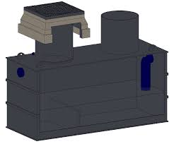 HDPE vetafscheider 4l/s. Slibvang 400l. Rechthoekig