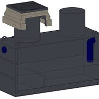 HDPE vetafscheider 4l/s. Slibvang 400l. Rechthoekig