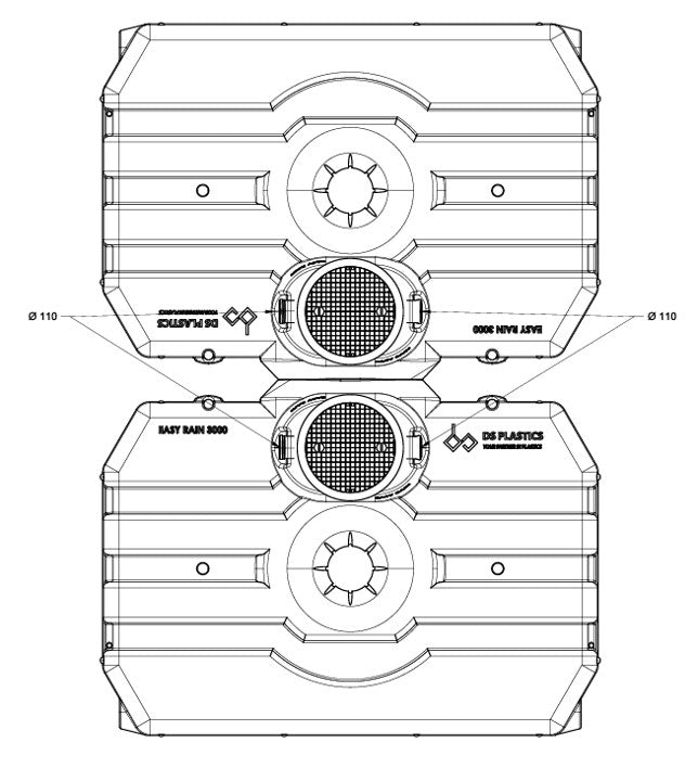 Easy Rain-Regenwatertanks-Opslagtanks-Regenwateropvang-6000l-Tekening bovenkant-DWTN