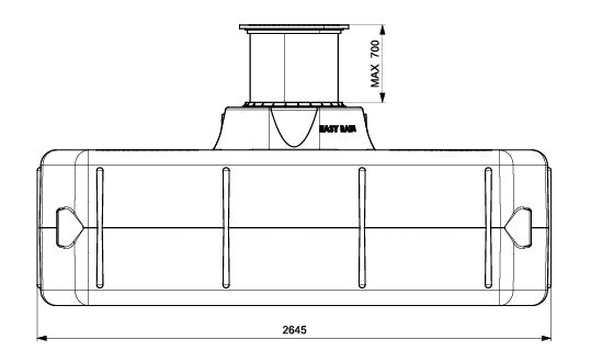 Easy Rain-Regenwatertanks-Opslagtanks-Regenwateropvang-6000l-Tekening voorkant-DWTN