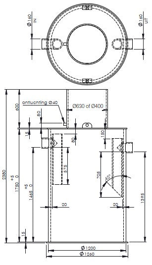 HDPE-Vetafscheider-7l-s-Slibvanger 700l-Rond-Tekening-DWTN