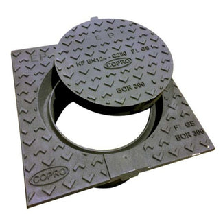 Gietijzeren putafdekking BOR 300. Tbv PVC buis 315mm. D400KN