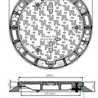Putafdekking-USI 850-Dagmaat 600mm-Waterdicht-E600KN-Tekening-DWTN