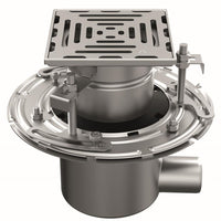 RVS-Tweedelige-Afvoerput-Vloerput-WM150-Zijafvoer-50mm-Diederen-Afwateringstechniek