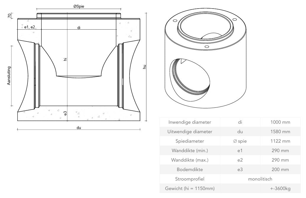 Ronde-Betonnen-Inspectieput 1000mm-CAP4-Tekening-DWTN