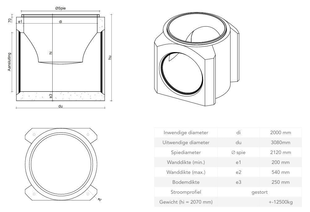 Ronde-Betonnen-Inspectieput 2000mm-GM8-Tekening-DWTN