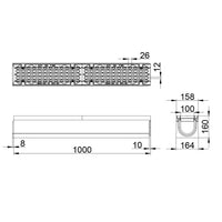 Roostergoot-Maxi-100-Langstaafrooster-F900KN-L=1m-H=160mm-Tekening-DWTN