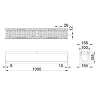 Roostergoot-Maxi-100-Langstaafrooster-F900KN-L=1m-H=185mm-Tekening-DWTN