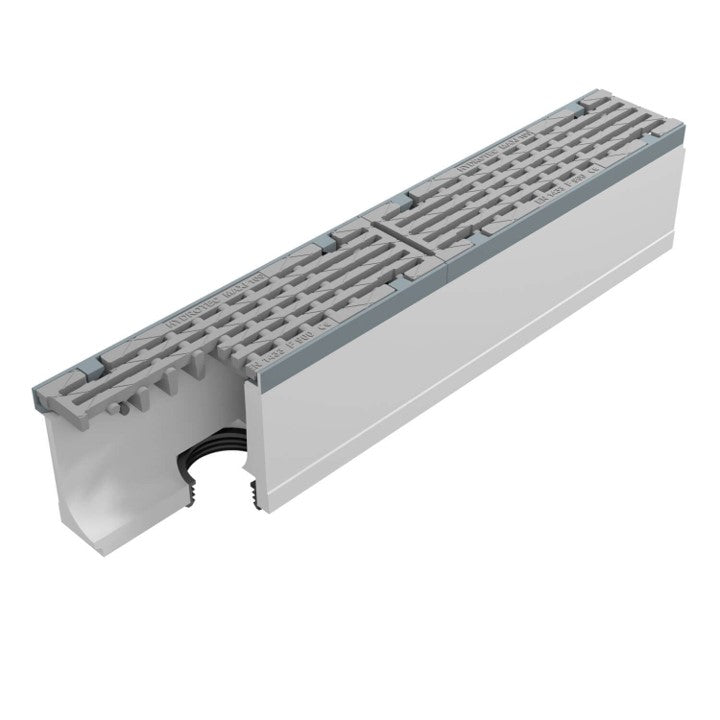 Roostergoot-Maxi-100-Langstaafrooster-F900KN-L=1m-H=210mm-Onderafvoer-DWTN