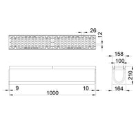 Roostergoot-Maxi-100-Langstaafrooster-F900KN-L=1m-H=210mm-Tekening-DWTN
