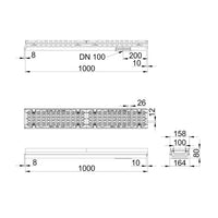 Roostergoot-Maxi-100-Langstaafrooster-F900KN-L=1m-H=80mm-Onderafvoer-Tekening-DWTN