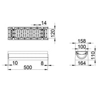 Roostergoot-Maxi-100-Sleufrooster-C250KN-L=0,5m-H=110mm-Tekening-DWTN