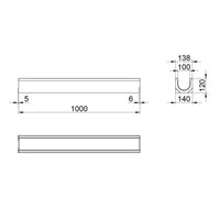 Roostergoot-Mini-100-L=1m-H=120mm-C250KN-Tekening-DWTN
