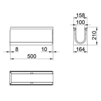 Roostergoot-Top-100-C250KN-L=0,5m-H=210mm-Tekening-DWTN