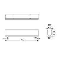 Roostergoot-Top-100-C250KN-L=1m-H=210mm-Tekening-DWTN