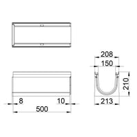 Roostergoot-Top-150-C250KN-L=0,5m-H=210mm-Tekening-DWTN