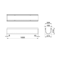Roostergoot-Top-150-C250KN-L=1m-H=210mm-Tekening-DWTN