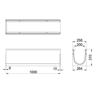 Roostergoot-Top-200-C250KN-L=1m-Tekening-DWTN