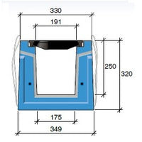 Roostergoot HRI 250-250. L=2,25m. F900KN. Banane rooster