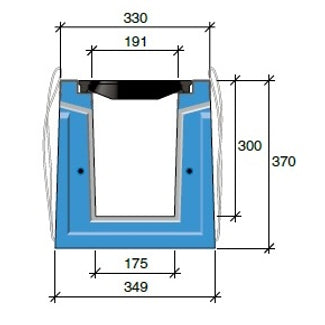 Roostergoot HRI 250-300. L=0,75m. D400KN. Banane rooster