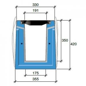 Roostergoot HRI 250-350. L=2,25m. D400KN. Banane rooster