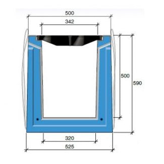 Roostergoot HRI 400-500. L=2,25m. D400KN. Banane rooster