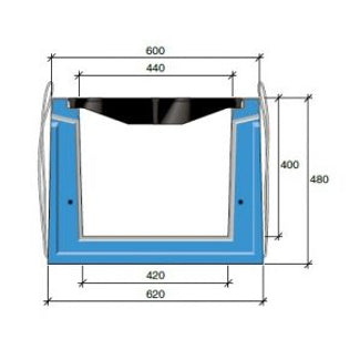 Roostergoot HRI 500-400. L=2,25m. D400KN. Banane rooster