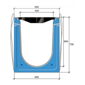 Roostergoot HRI 500-650. L=2,25m. F900KN. Banane rooster