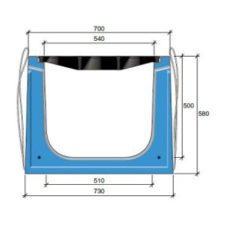 Roostergoot HRI 600. L=2,25m. D400KN. Banane rooster
