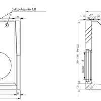 Uitstroombak-Uitstroomelement-Grachtelement-Beton-Type 1, 100x100. Tekening-DWTN