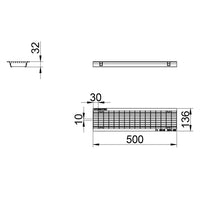 Verzinktstaal-Maasrooster-Mini 100-L=0,5m-Klasse-B-125KN-Tekening-DWTN