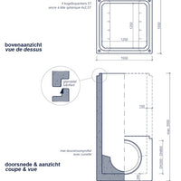 Vierkante-Betonnen-Inspectieput 1250x1250mm-Tekening-DWTN