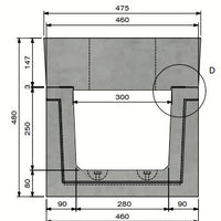 Zelfdragende-Betongoot-3025-Klasse-D-400KN-Opliggend-Tekening-DWTN