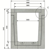 Zelfdragende-Betongoot-3040-Klasse-A-15KN-Inliggend-Tekening-DWTN