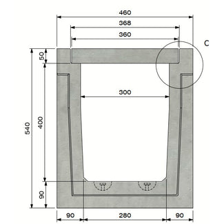 Zelfdragende-Betongoot-3040-Klasse-A-15KN-Inliggend-Tekening-DWTN