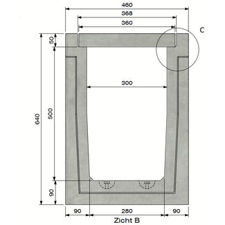Zelfdragende-Betongoot-3050-Klasse-A-15KN-Inliggend-Tekening-DWTN