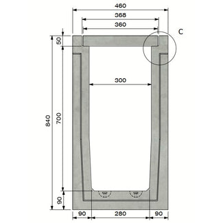 Zelfdragende-Betongoot-3070-Klasse-A-15KN-Inliggend-Tekening-DWTN