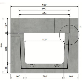 Zelfdragende-Betongoot-4030-Klasse-D-400KN-Inliggend-Tekening-DWTN