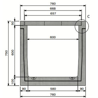 Zelfdragende-Betongoot-6060-Klasse-A-15KN-Inliggend-Tekening-DWTN