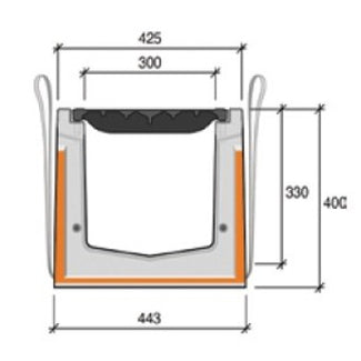 Zelfdragende-HRI-XP-300-300-Kabelgoot-Leidinggoot-Tekening-DWTN
