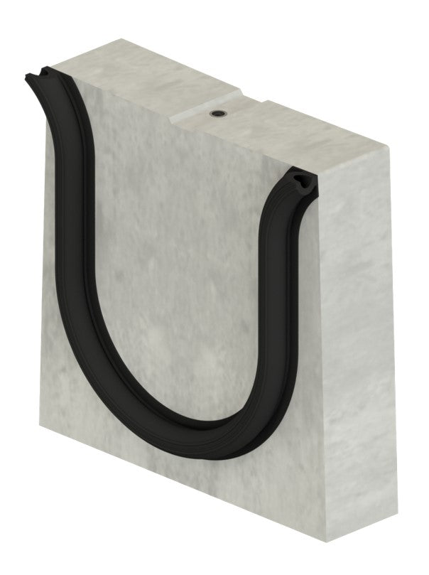 Closing plate concealed gutter 200mm. With sealing rubber