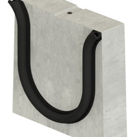 Closing plate concealed gutter 200mm. With sealing rubber