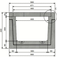 Kabelgoot 4030. A15. Inliggend deksel. L=1m