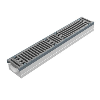 Grate gutter 100mm wide. Maxi 100. L=1m. Slot grille. C250KN