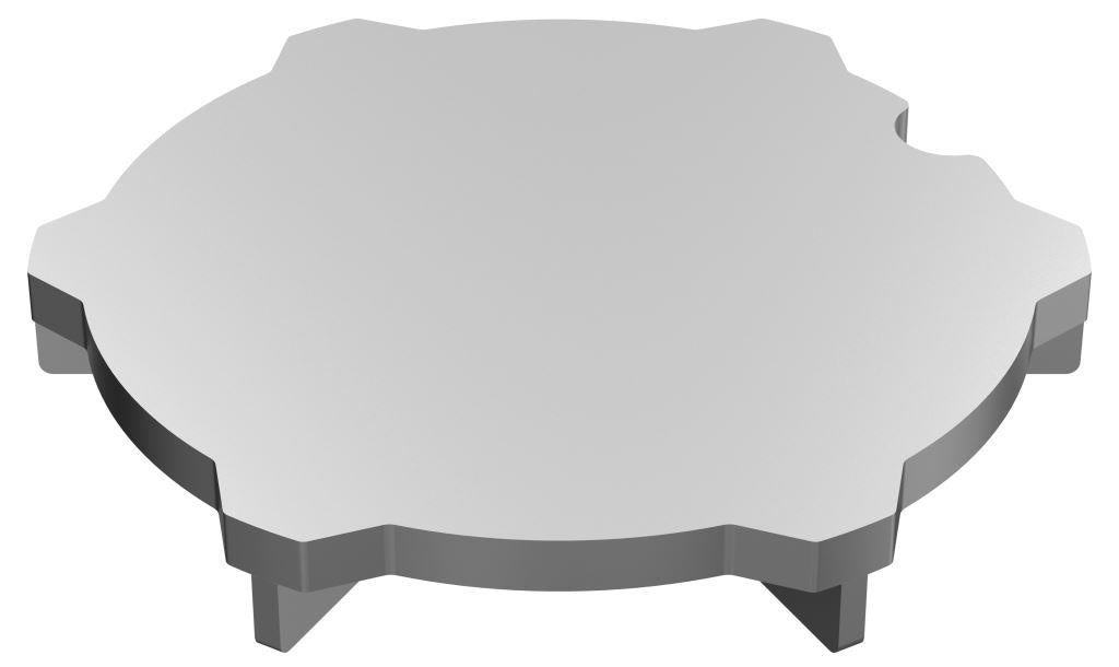 Stainless steel one-piece drain D200, round. Plate grid. M/125KN. Under drain 75mm