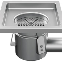 Stainless steel one-piece drain WM200. Mini. Mesh grid. L/15KN. Side discharge 50mm
