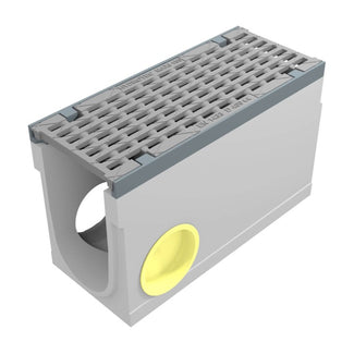 Maxi 150 Gutter. L=0.5m. Long-rod grating. H=310mm. Corner and T-piece. D400KN