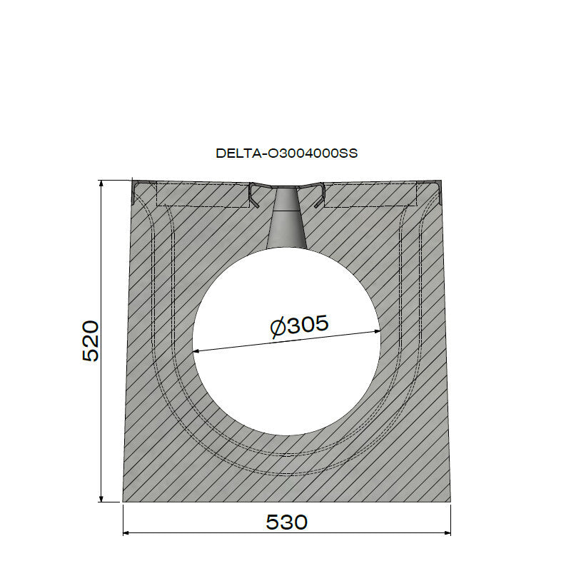 Verholen goot 300mm. L=4m. F900. Tussenbrug staal, omranding staal
