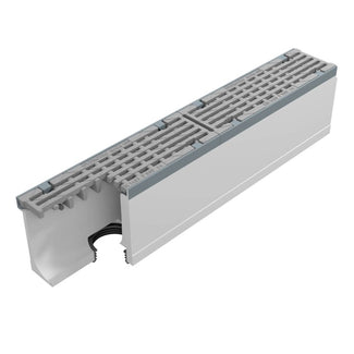 Grate gutter 100mm wide. Maxi 100. L=1m. Long bar grate. F900KN